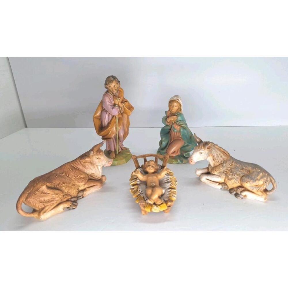 VTG Fontanini Simoneti 6 Pc Nativity Scene Hand Made Painted Italy 1970s-1980s